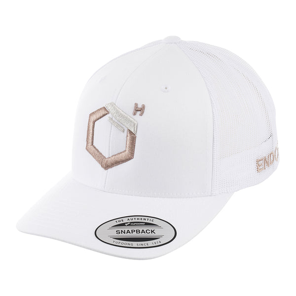EndoMen Logo in Rose Gold White Cap